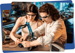 technicians manufacturing and assembling electronic components at inYantra in India